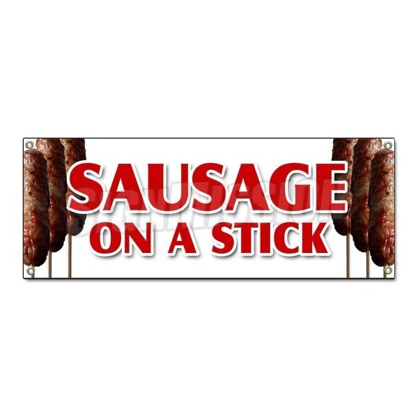 Signmission SAUSAGE ON A STICK BANNER SIGN italian pork homemade snack lunch food B-Sausage On A Stick - main